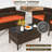 8 Pcs Patio Furniture Set With Washable Cushions And Tempered Glass Coffee Table-1859863421