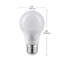 Ampoule DEL A19 E26 à intensité variable de 60 W à intensité variable de 800 W et 800 W, blanc doux (paquet de 4)-120214387-120214388-120214385