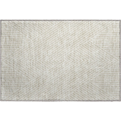 Tapis beige Prisco lavable à la machine de qualité supérieure