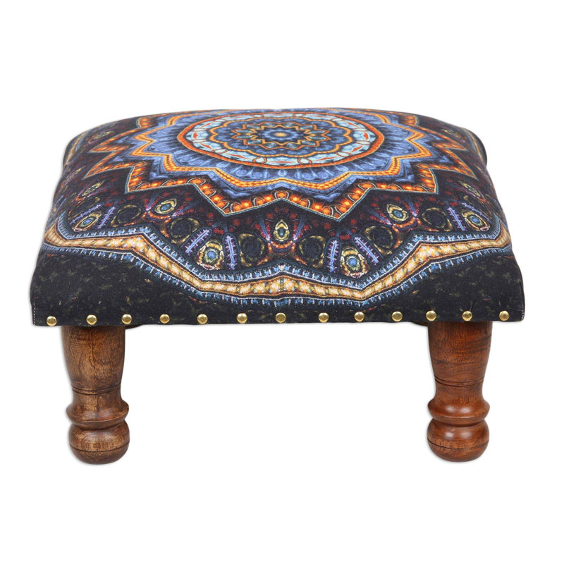 Iancarlo Upholstered Ottoman, Floral Ignite Cotton