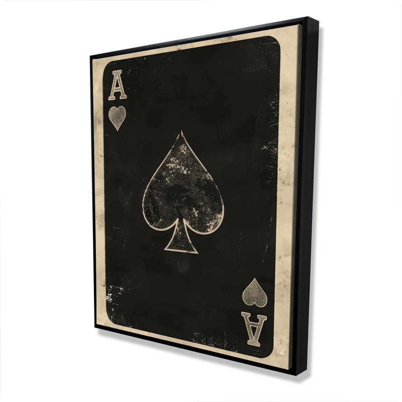 Ace of Spades - Toile encadrée grise, décoration intérieure