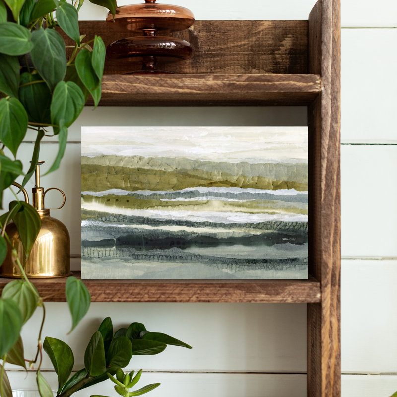 Art contemporain contemporain, paysage abstrait moderne, H 12 po x l 18 po