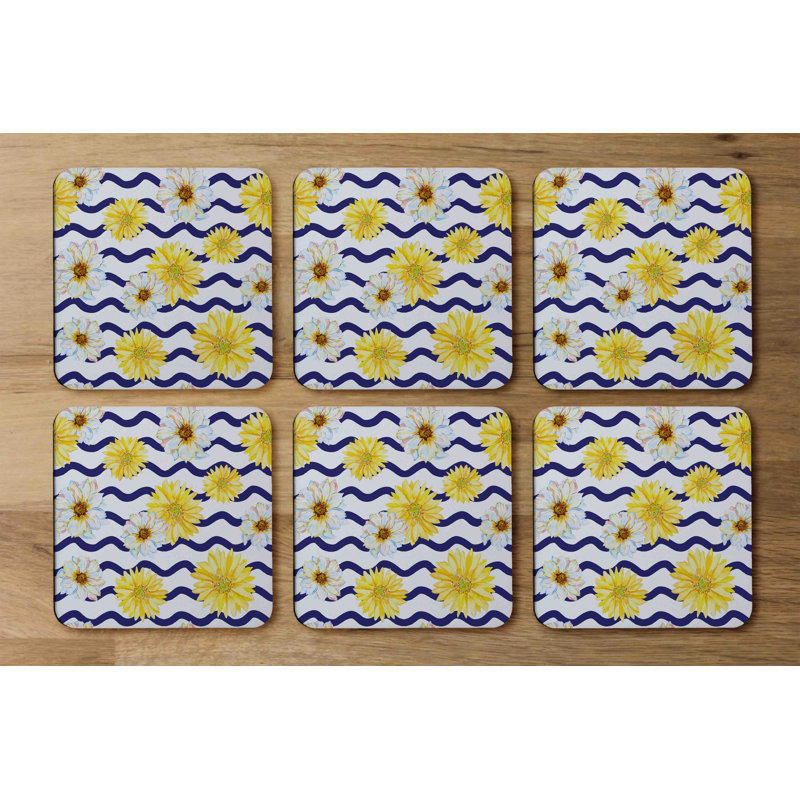Agate Ceramic Jute Leather Crystal Square Round 6 Piece Coaster Set