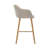 Modern Bar Stools Set of 2, Kitchen Island Tall Chairs with Back, Arm, Footrest and Solid Wood Leg, Linen Fabric Upholstered Bar Stools-2084982160
