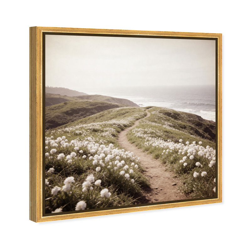 Blooming Path Landscape & Nature Canvas Print by Oliver Gal, Black Frame, 12 x 12, 31" H x 31" W, Gold Floater Frame