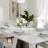 Modern Dining Table Sets for 6, White Sintered Stone Dining Table With PU Upholstered Chairs-100553302-100553299