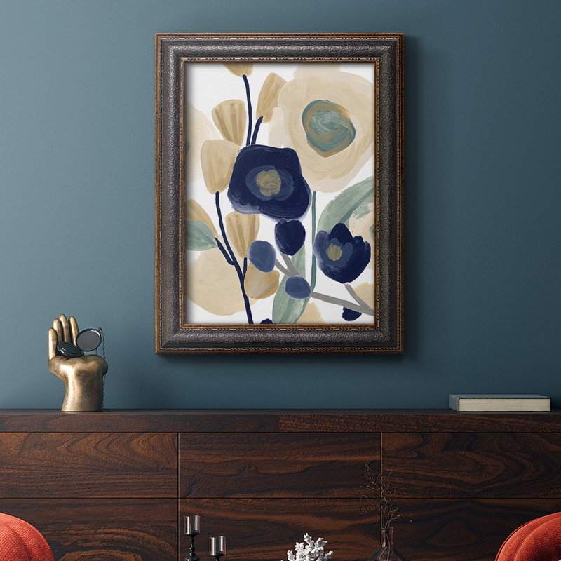 «Blue Poppy Cascade I», reproduction d'art sur toile, H 27 po x l 18 po x P 2,5 po