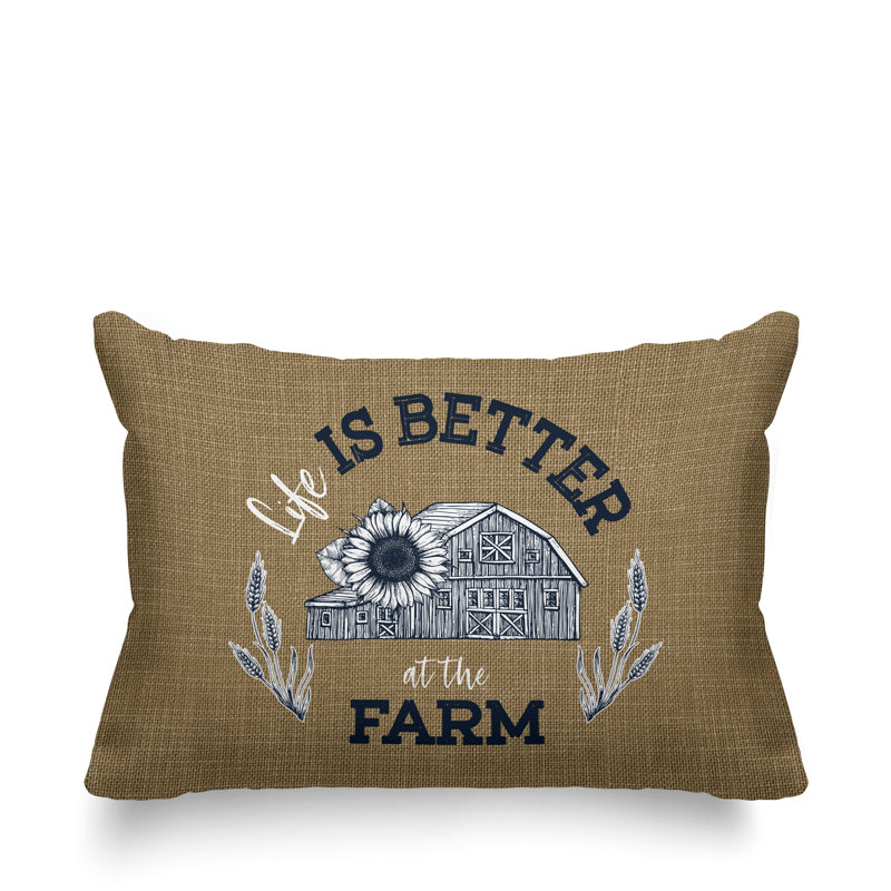 Coussin intérieur / extérieur Hickory Country Farm, Beige