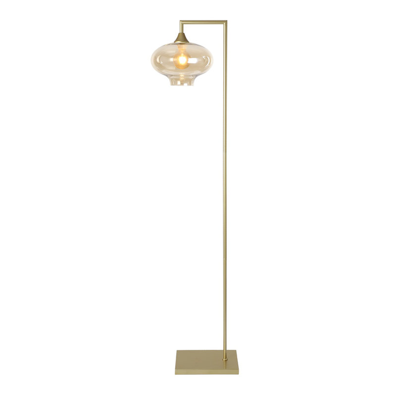 Aeson 155cm Arched Floor Lamp, Amber, Gold