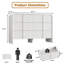 Commode 6 tiroirs l 47,2 po avec panneau cannelé, commode courbée moderne, blanc-1389517449