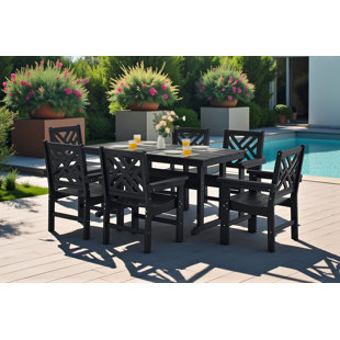 Ensemble de salle à manger de patio Hdpe toutes saisons avec trou pour parasol