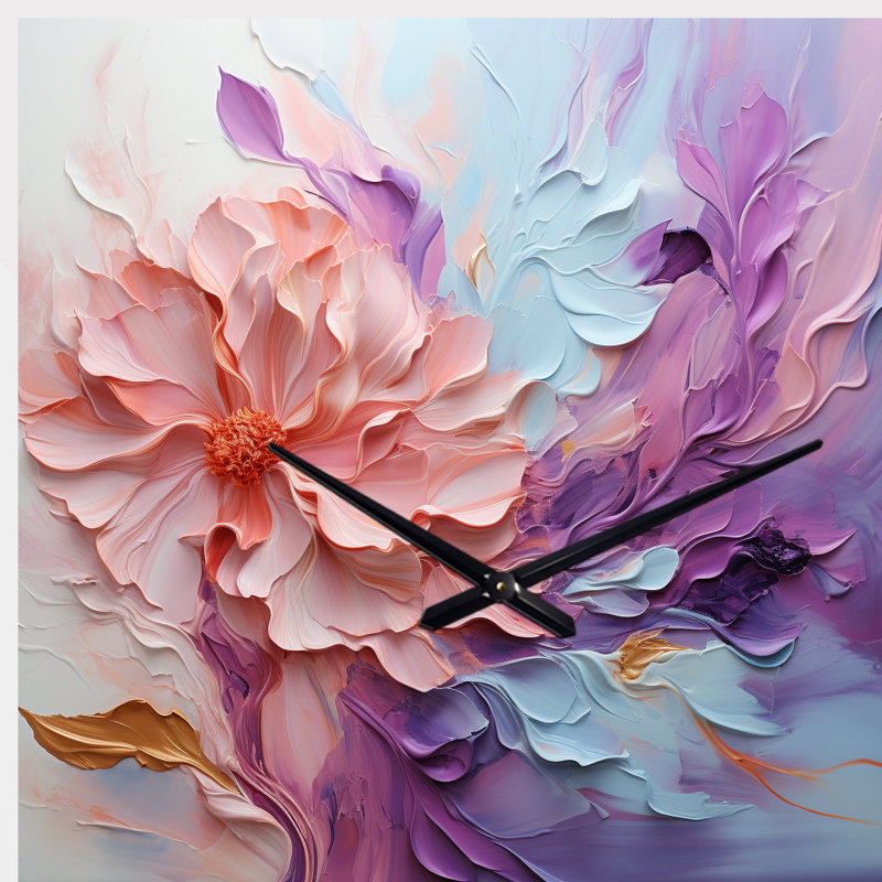 Whirling Dreamscape - Drop Shape Large Abstract Spirals 3D Wall Clock, Small