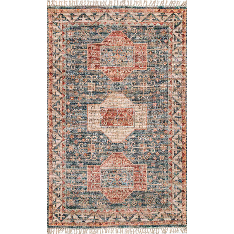 Tapis brun / bleu Alliston, Rectangle 3 pi x 5 pi