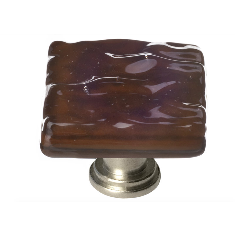 Poignée d'armoire carrée 1 1/4 po Glacier, Nickel satiné, Gris argenté