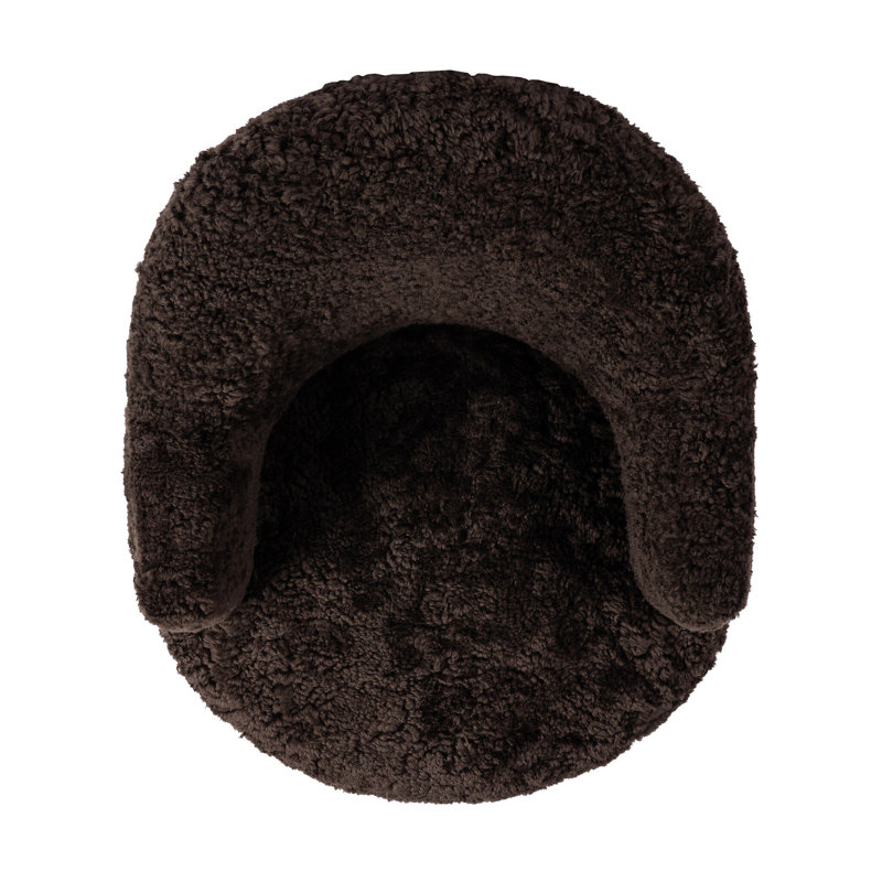 Aurora 26" Wide Swivel Armchair, Cocoa Shearling
