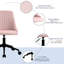 Fauteuil de bureau à dossier moyen en velours rose. Bureau pivotant à 360 °, hauteur réglable de 30,25 po à 34,25 po, siège rembourré en éponge confortable, forme moderne, charge maximale de 264 lb. Assemblage requis
