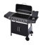 Gril à gaz propane de 576 po² de surface de cuisson avec 6 brûleurs principaux, 1 brûleur latéral et une grille de maintien au chaud pour les repas en famille. Bac à graisse de surface. Nettoyage facile.