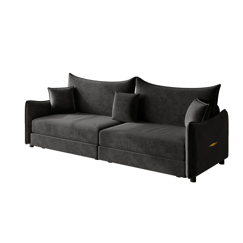 Très grand lit gigogne escamotable avec 3 coussins, Noir