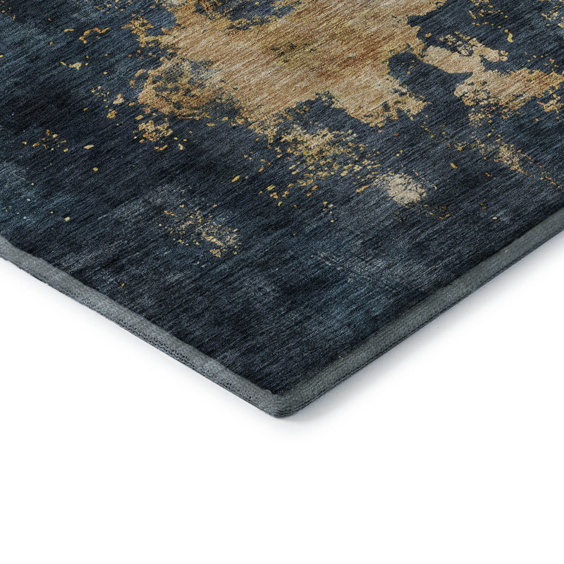 Premium Machine Washable Dahl AMF1072 Abstract Rug, Rectangle 2'6" x 3'10"