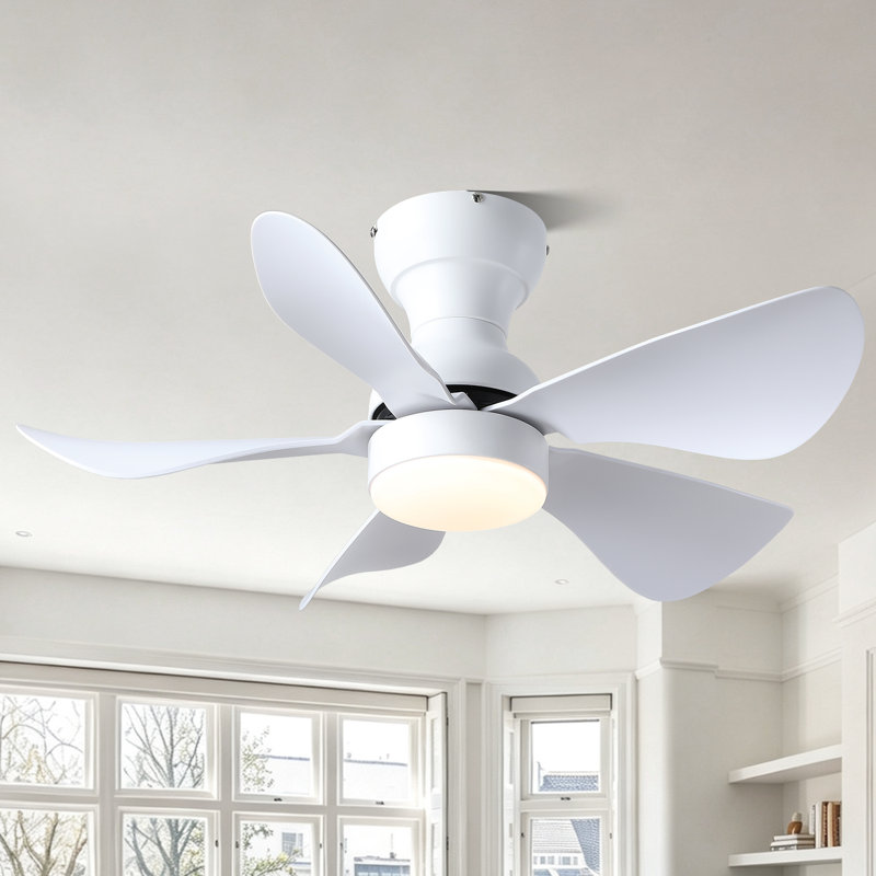 Ventilateur de plafond encastré avec lumière et télécommande / app, 30" Wide, White