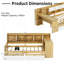 Lit de jour en L en bois avec sept armoires de rangement et deux tiroirs de rangement, lit multifonctionnel avec bureau d'étude et bibliothèque intégrée, naturel et blanc-302926209-302926211