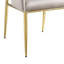 Fauteuil rembourré en velours gris / or