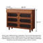 Buffet décoratif Mid-Century en bois massif deux tons