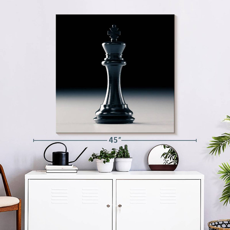Senne Black Chess King, 33" H x 33" W