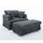 [NEW ARRIVED] 47.7'' Oversized Corduroy Chaise Longue With Ottoman-142936132