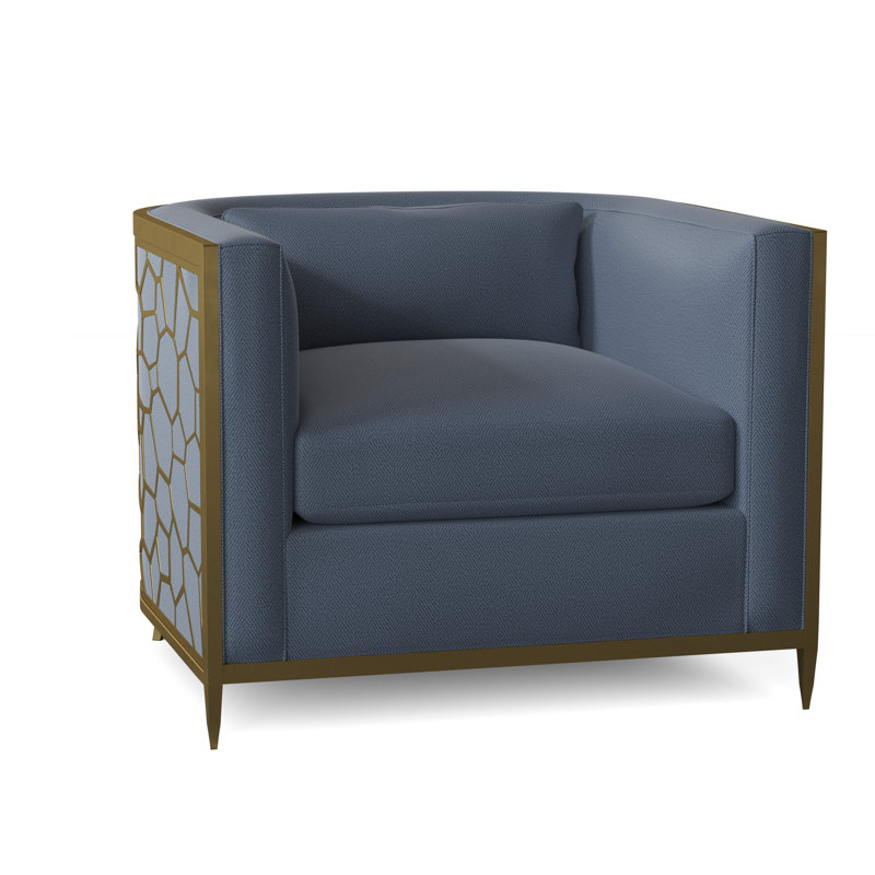Fauteuil demi-tonneau Ice Breaker, Lin blanc cassé, Or