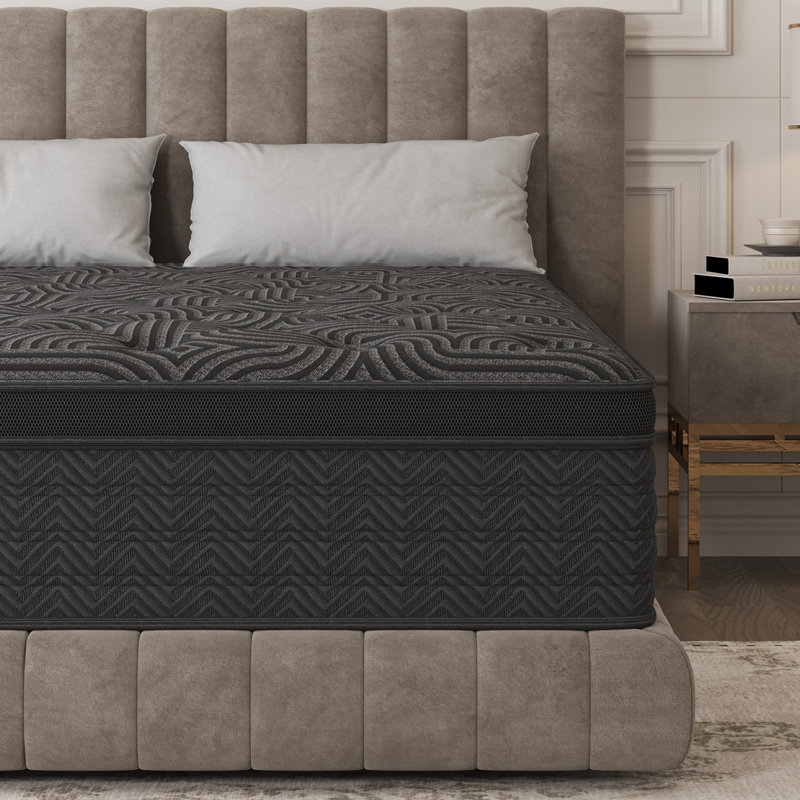 12 in. Cooling Hybrid Mattress with 5-Zone Pocket Coils, Memory Foam & Pressure Relief, Mattress in a Box, Queen, 12"