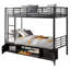 European Single (90 X 200 Cm) Bunk Bed with Storage Included with Built-in Ladder Included-1618095812