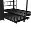 Lit superposé double au-dessus de simple avec garde-robe intégré, lit superposé en métal avec lit gigogne, bureau pliable, échelles, conception à réduction de bruit-118099582