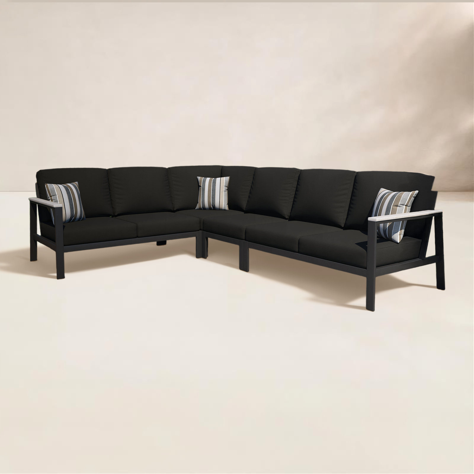 Townsend 88" Sunbrella® Patio Sectional, Canvas Black Sunbrella® Canvas