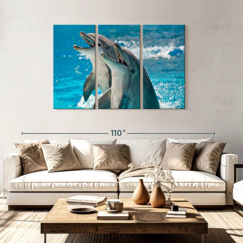 Brampt Excited Dolphins, 48" H x 74" W