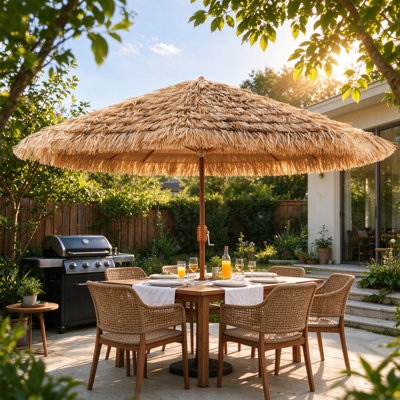 Parasol de patio en chaume 9 pi Tiki