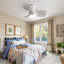 Ventilateur de plafond de chambre à coucher de 23 pouces avec 3 couleurs à intensité variable, 3 pales en ABS, télécommande, moteur à courant continu noir avec lumière DEL de 18 W-114395774-114395712