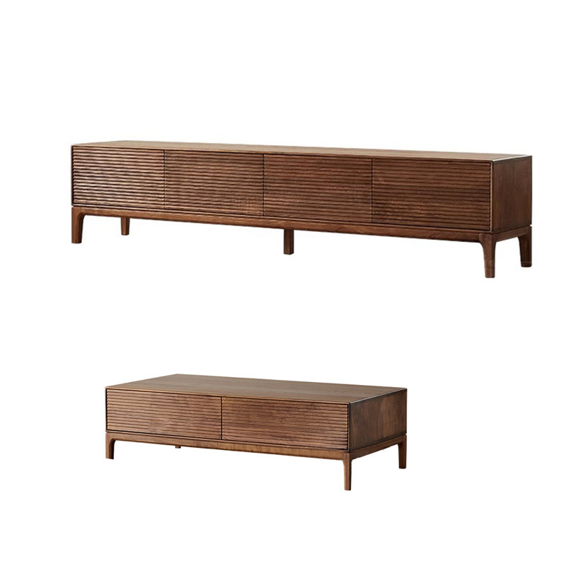 Meuble télé rétro avec table basse