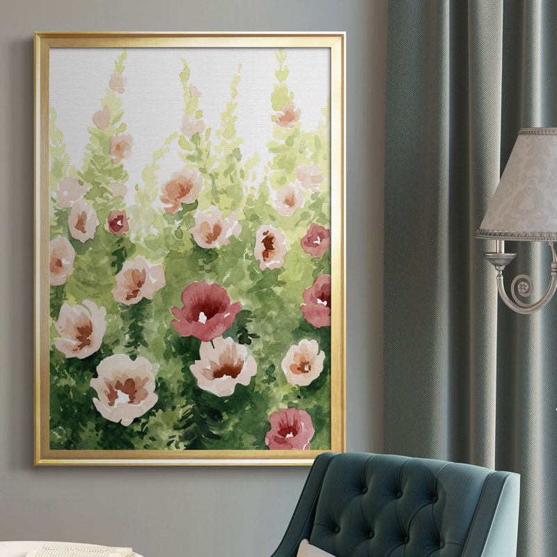 Sunlit Flora II - reproduction d'art sur toile encadrée, Cadre doré, H 42,5 po x l 30,5 po x P 1 po