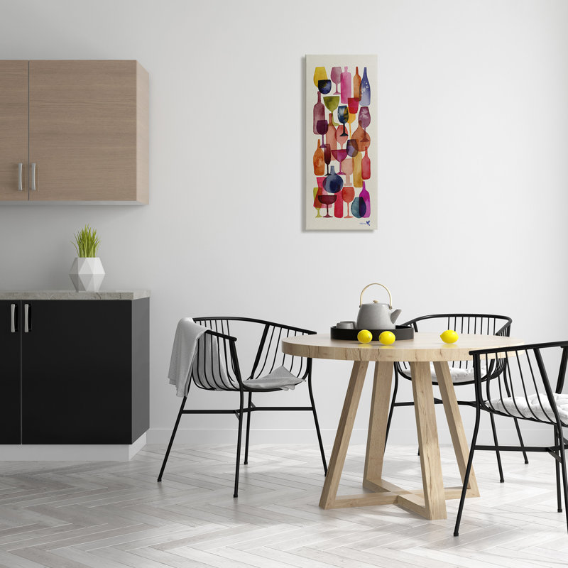 «Layered Wine Glasses», peinture sur toile, impression, H 30 po x l 13 po x P 1,5 po
