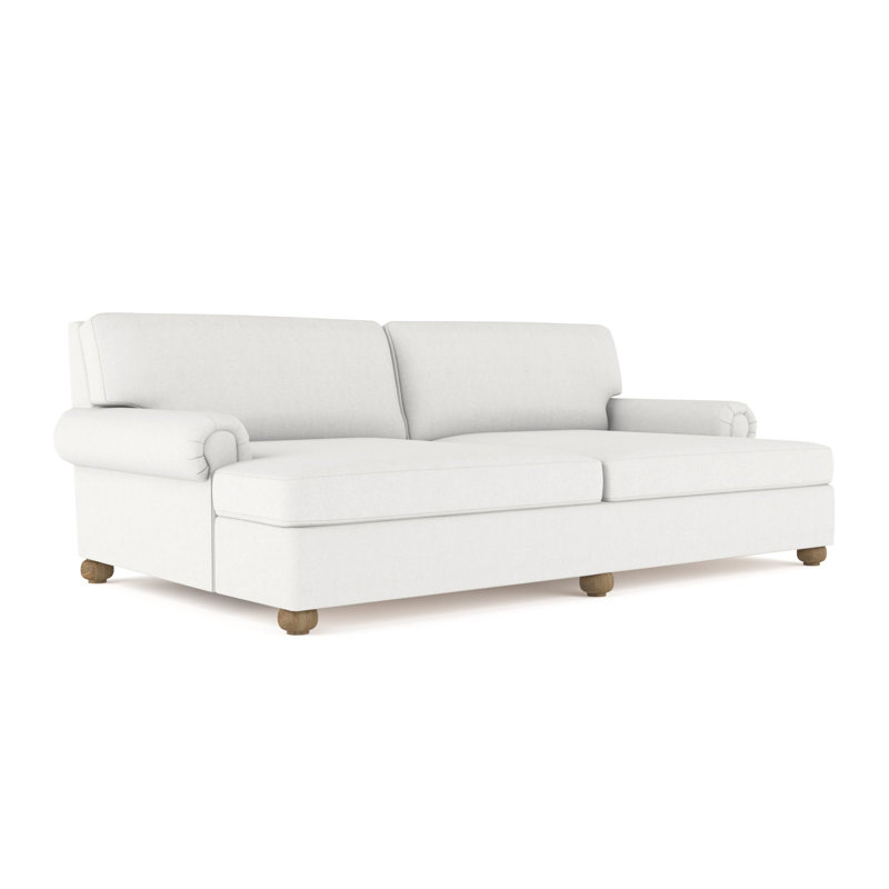 Leroy Rolled Panel-Arm Daybed with Bun Feet, Weathered, Plush Velvet Silver Streak