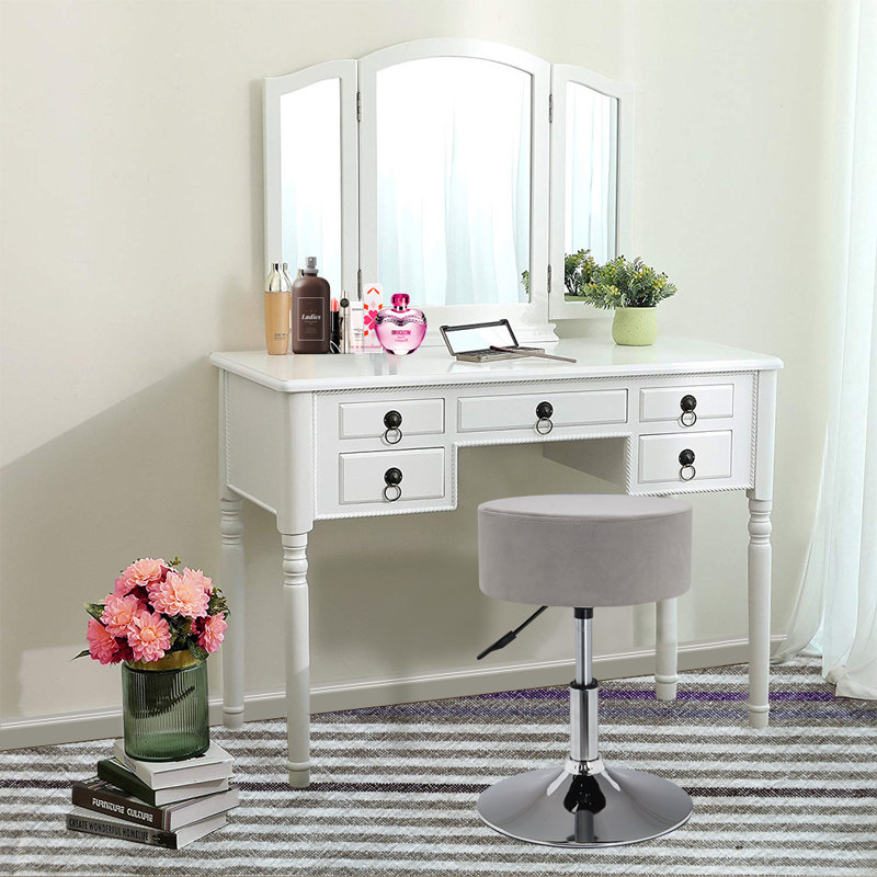 Metal Accent Stool, Grey