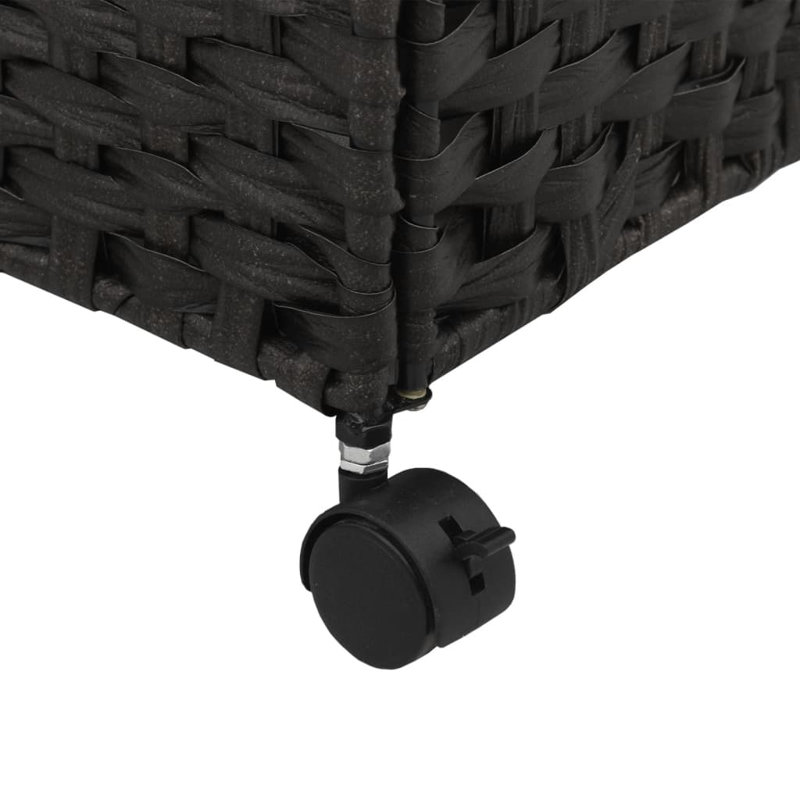  Panier à linge avec roulettes, Noir, H 23,8 po x l 23,6 po x P 13,8 po