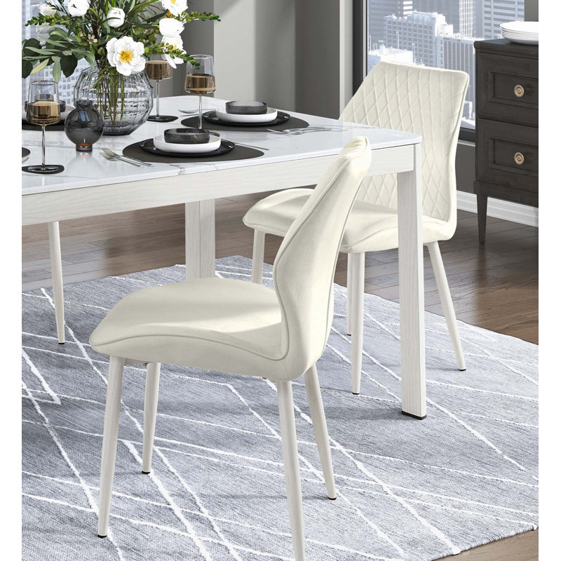 Ensemble de 2 chaises d'appoint en velours, Beige