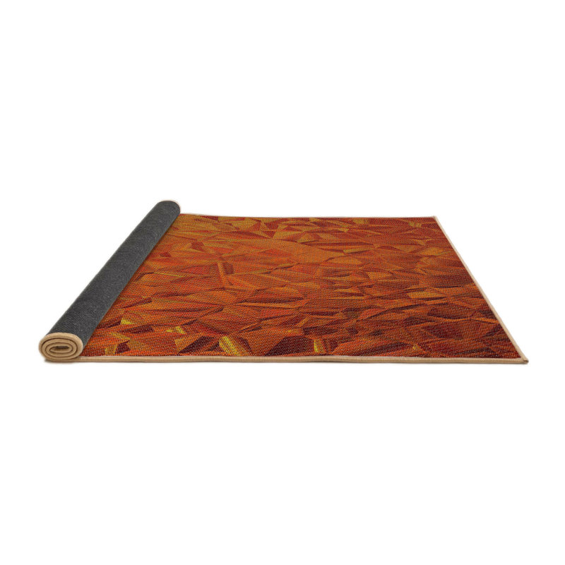 Fabriqué à la machine à partir de laine et de polyester orange Tapis décoratif, Rond 5 pi