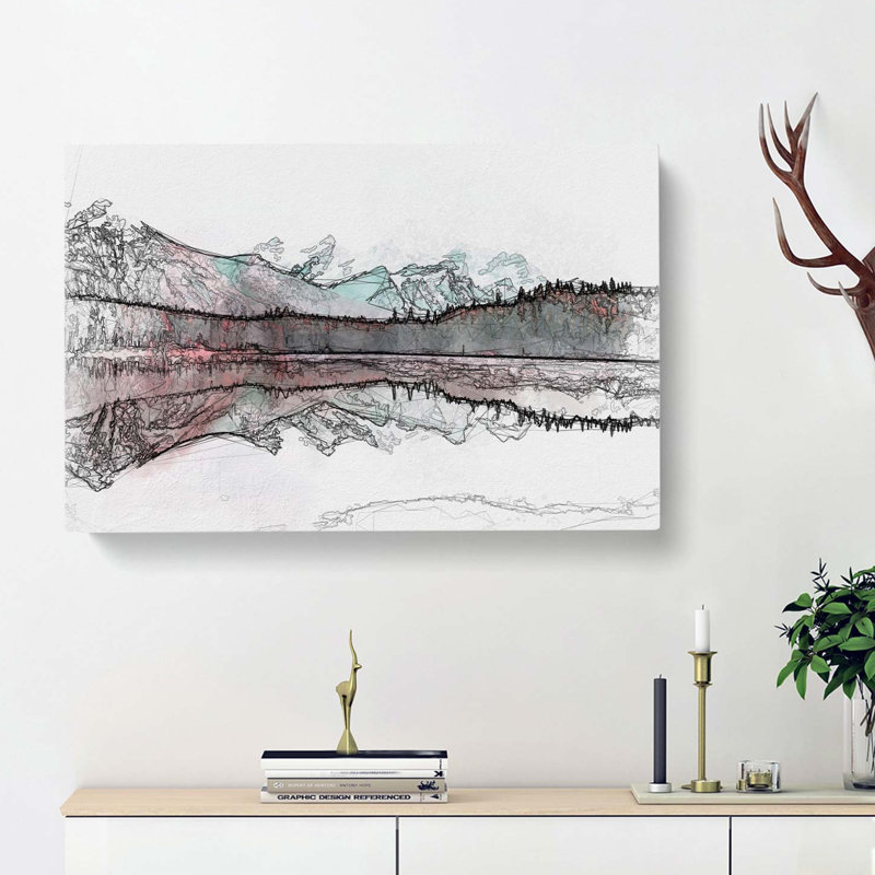 Lake Reflection In Abstract - Wrapped Canvas, 35cm H x 50cm W x 3cm D