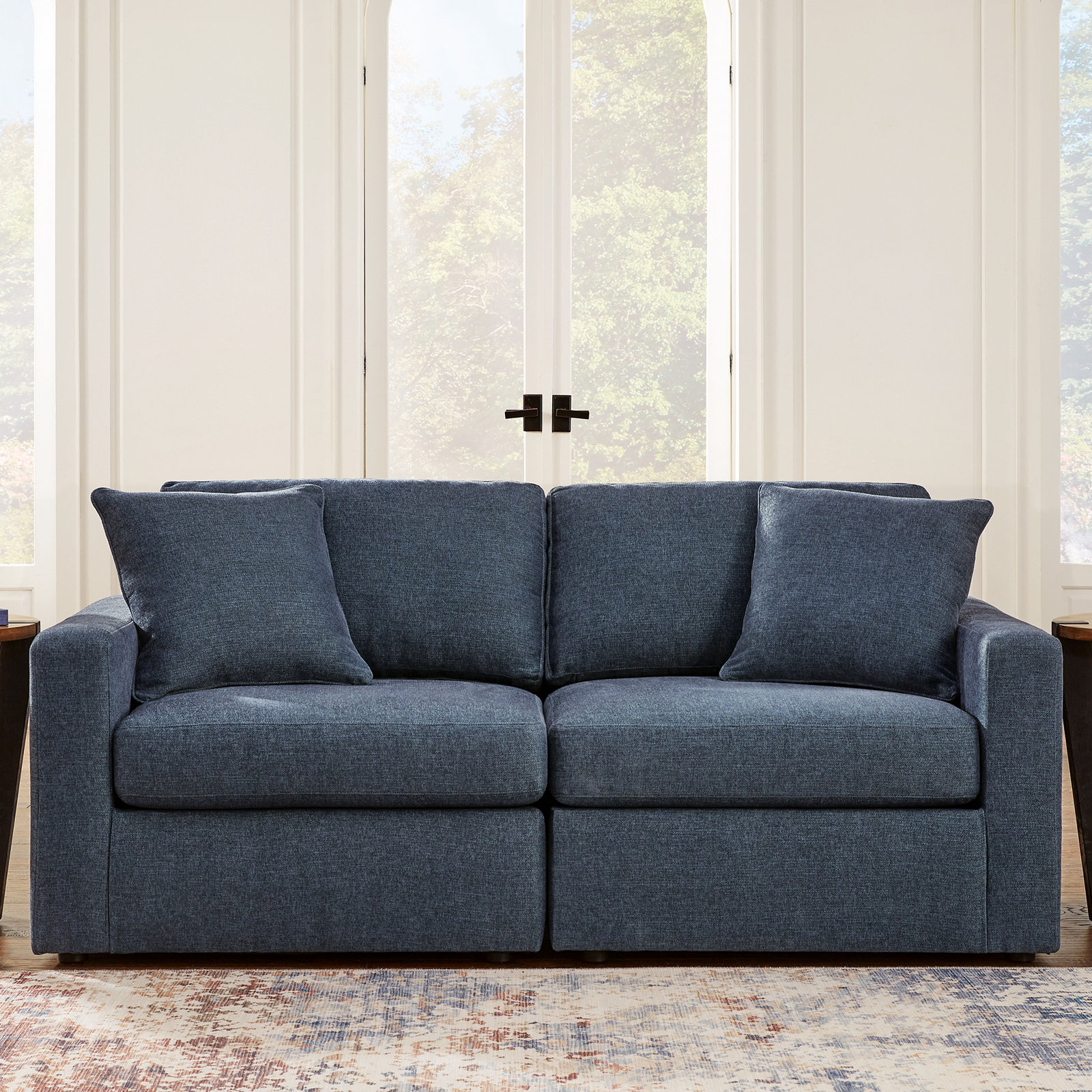 76" Modular Loveseat, Blue