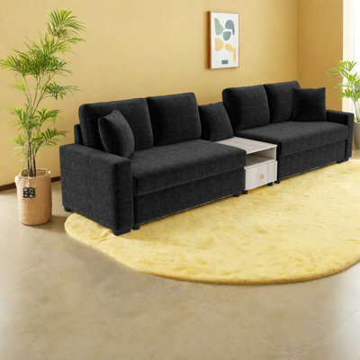 Modern Modular Sofa With Storage, Chenille Upholstery, Ideal For Living Room