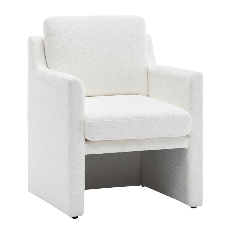 Serena Fully Upholstered Accent Chair - Cream Performance Boucle, Cream Polyester