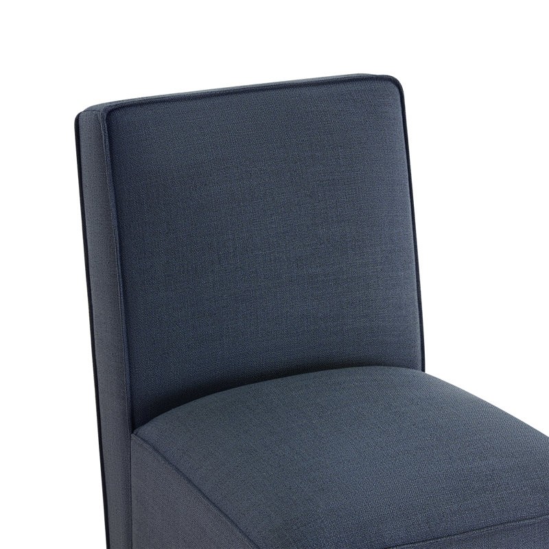 Chaise d'appoint à roulettes, Lin indigo Effie